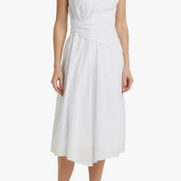 Ruched Sleeveless Midi Dress