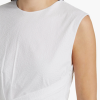 Ruched Sleeveless Midi Dress