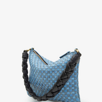 Blue Checker Flat Clutch