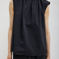 Nylon Shirred Neck Top