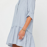 Pinstripe Rhinestone Dress