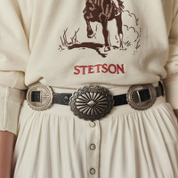 The Tooled Leather Concho Belt