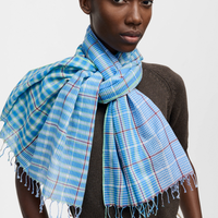 Blue Plaid Stole
