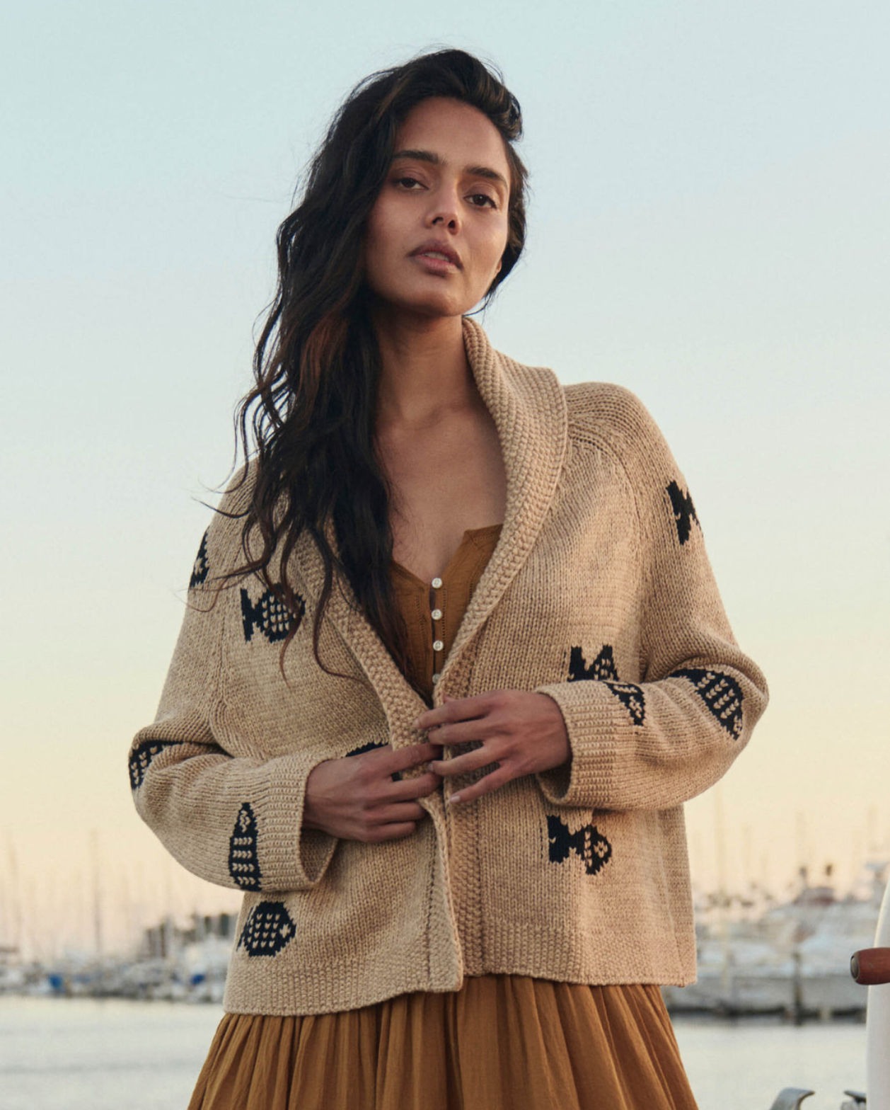 The Swimming Fish Lodge Cardigan – Slate