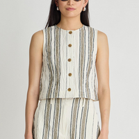 Stripe Godet Tee