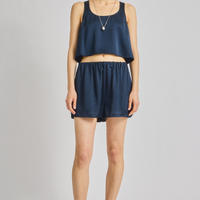Lodi Cropped Tank Navy