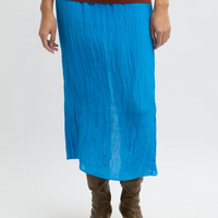 Crinkle Slip Skirt Bright Blue