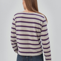 Stripe Tee Purple Grey