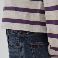 Stripe Tee Purple Grey