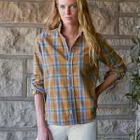 Eileen Gold Plaid Button Up