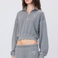 Cropped Half-Zip Sweatshirt