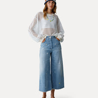 Flower Power Denim Trouser