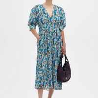 Georgette Azure Midi Dress