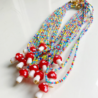 Mushroom Beaded Necklace