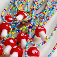 Mushroom Beaded Necklace
