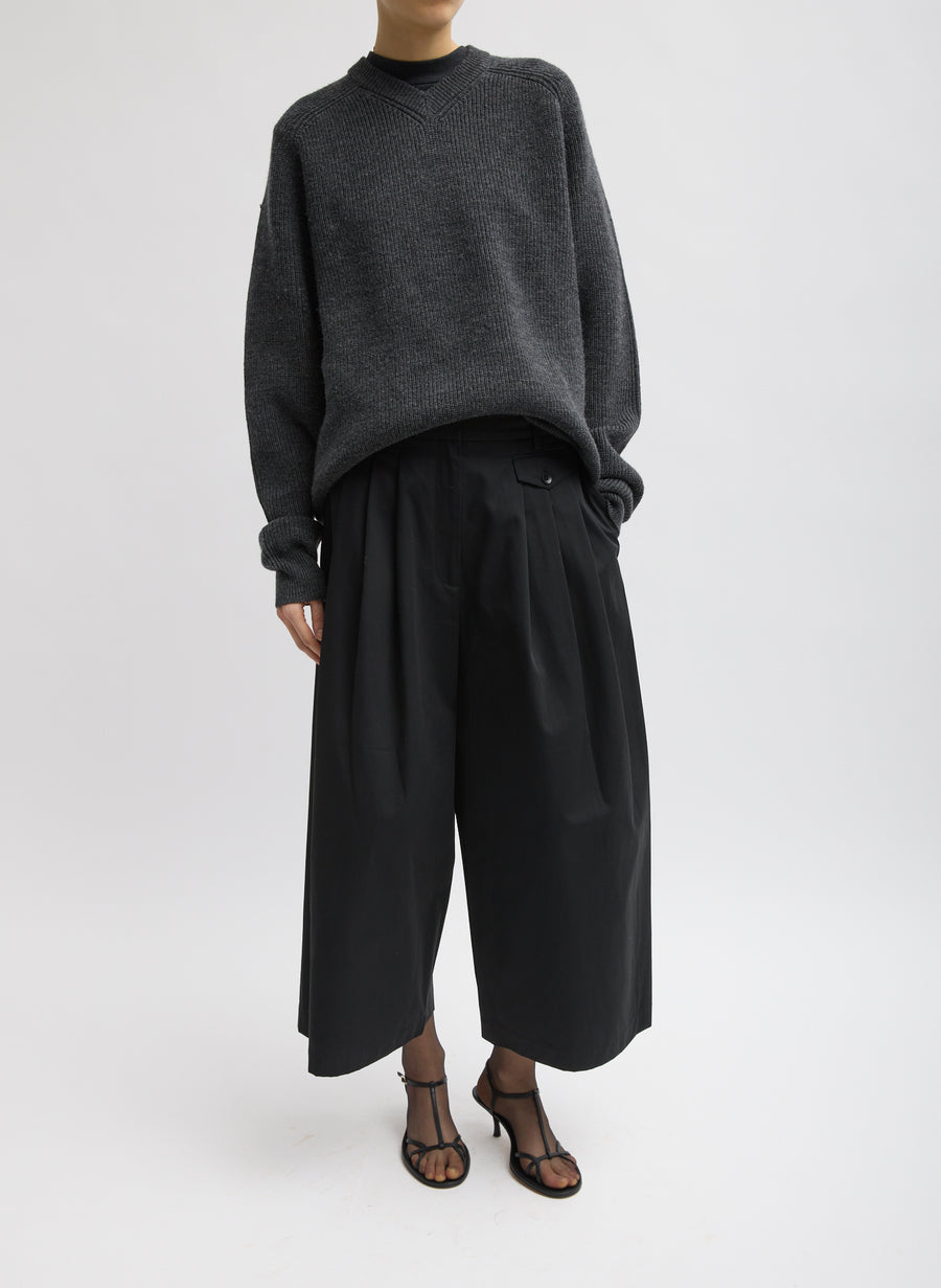 Bio Twill Triple Pleat Crop Pant