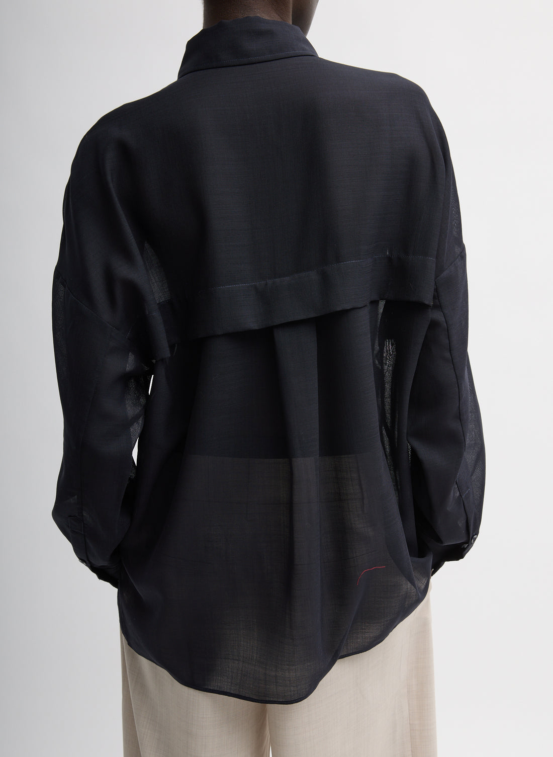 Sheer Wool Gauze Oversized Shirt