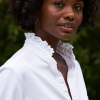 Eileen Ruffle Button Up