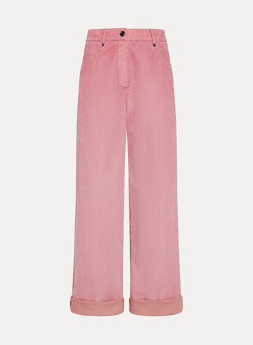 Flocked Cotton Pants
