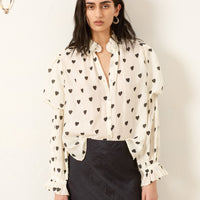 Mazie Onyx Heart Silk Shirt