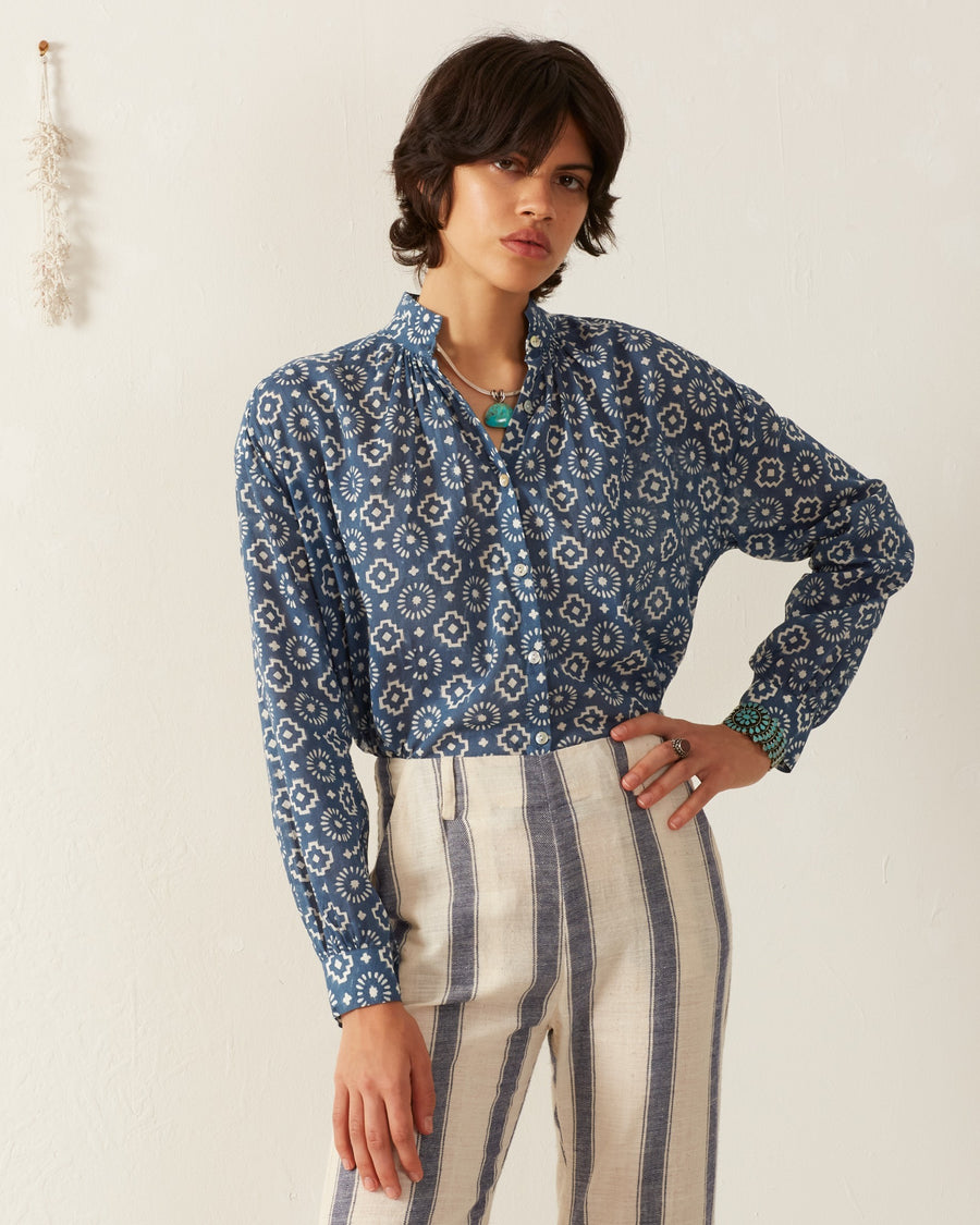 Kiki Indigo Mosaic Shirt