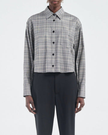 Grey Plaid Oversized Shirt