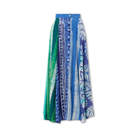 Mixed Print Silk Skirt