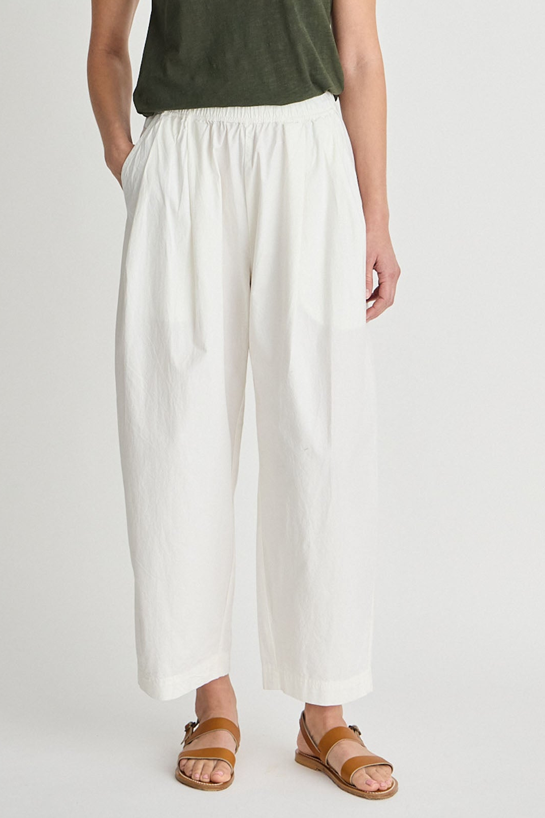Sea Pleat Pant Cream