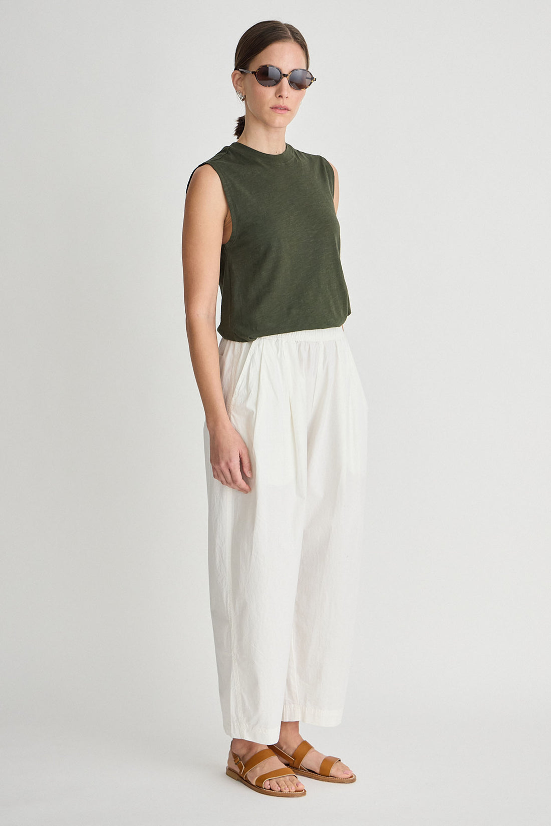 Sea Pleat Pant Cream
