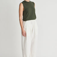 Sea Pleat Pant Cream