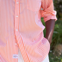 Eileen Peach Stripe Button Up