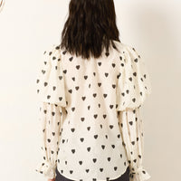 Mazie Onyx Heart Silk Shirt