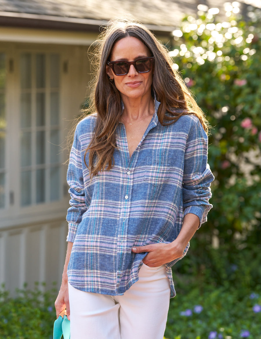 Eileen Purple Plaid Button Up