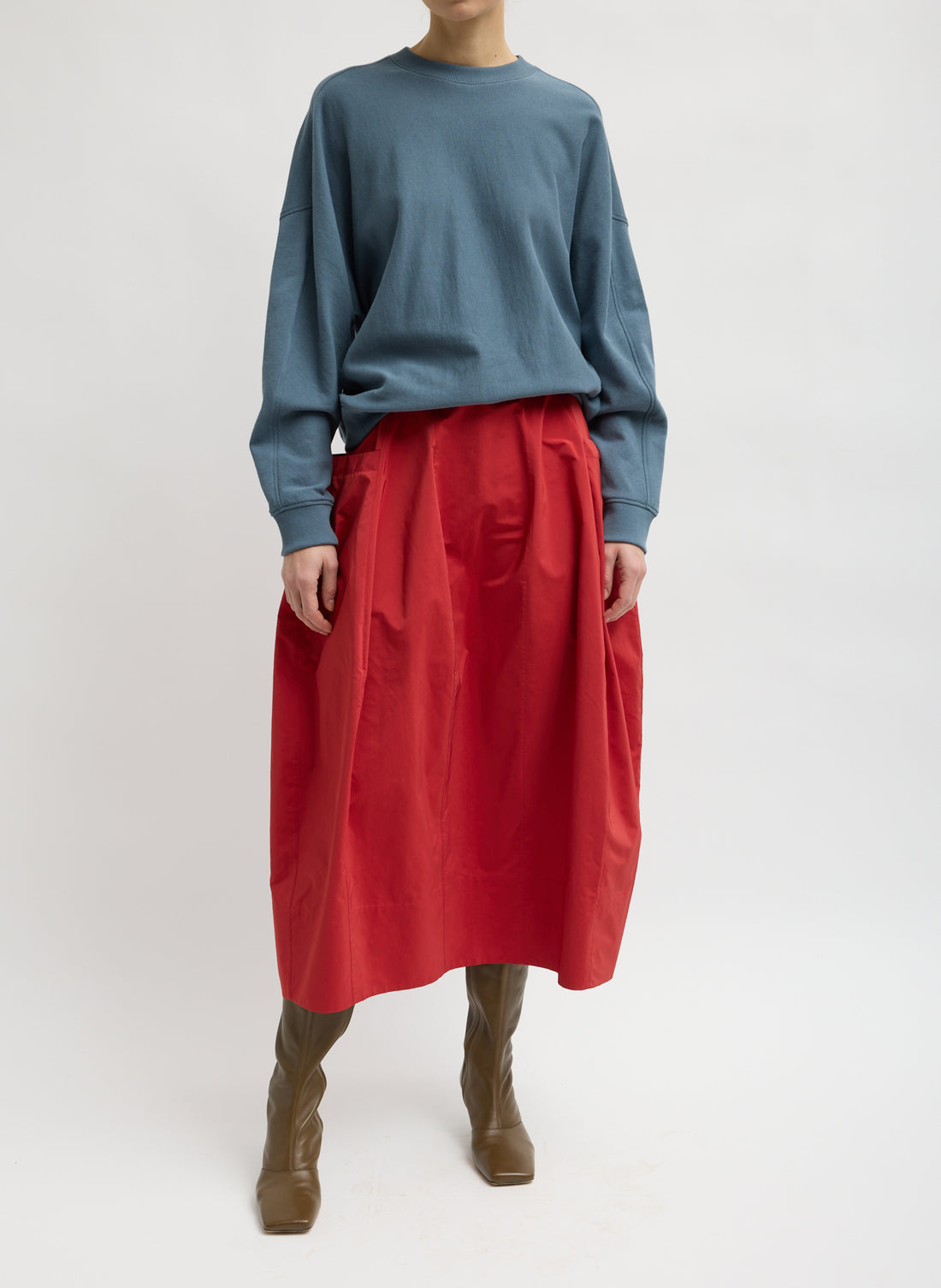 Nylon Lantern Skirt Red