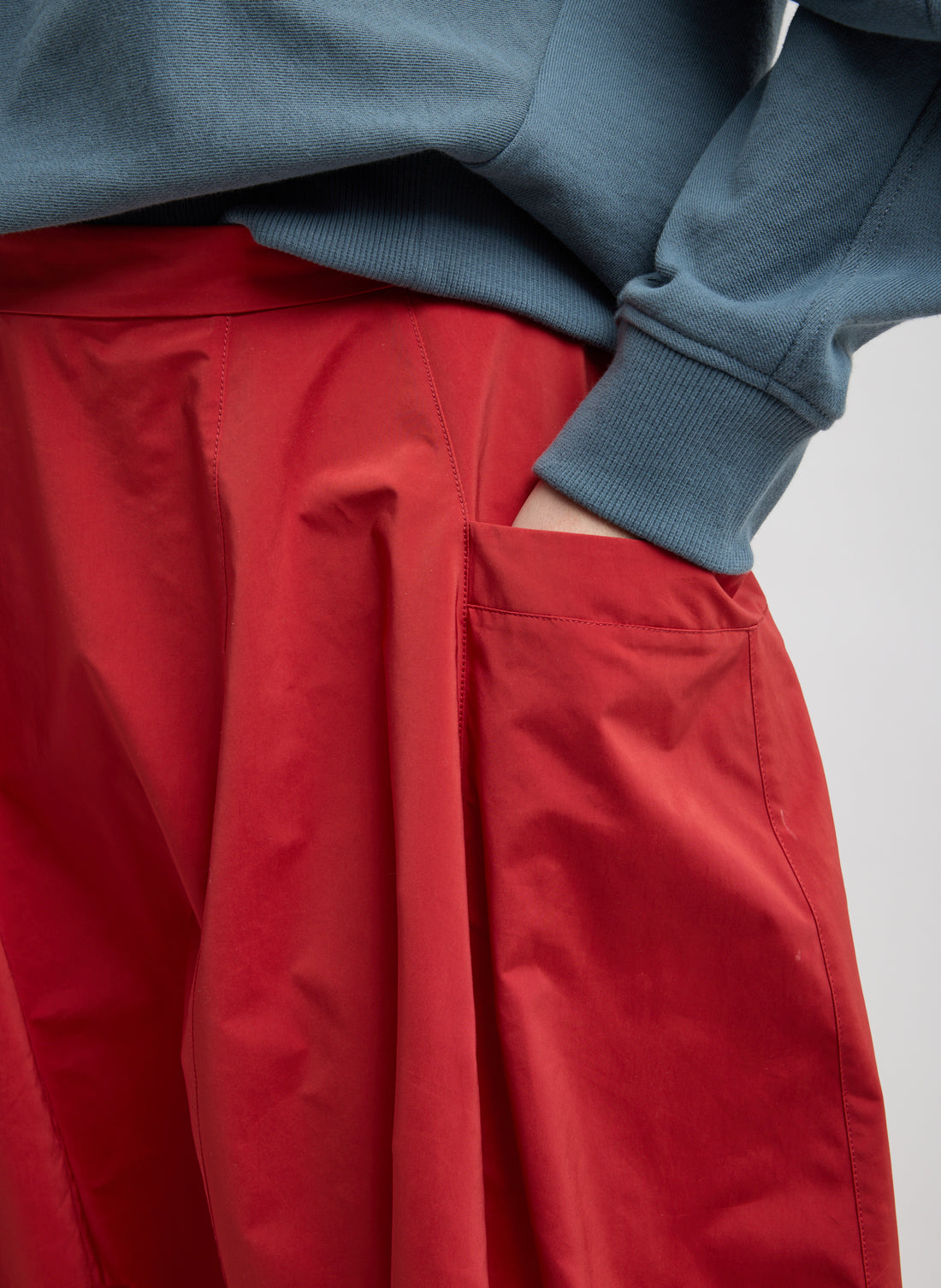 Nylon Lantern Skirt Red