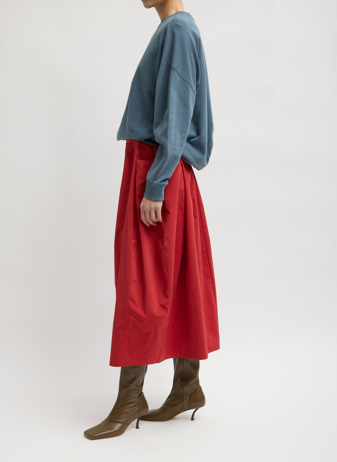 Nylon Lantern Skirt Red