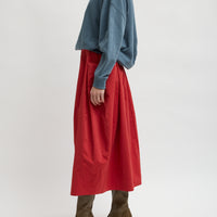 Nylon Lantern Skirt Red