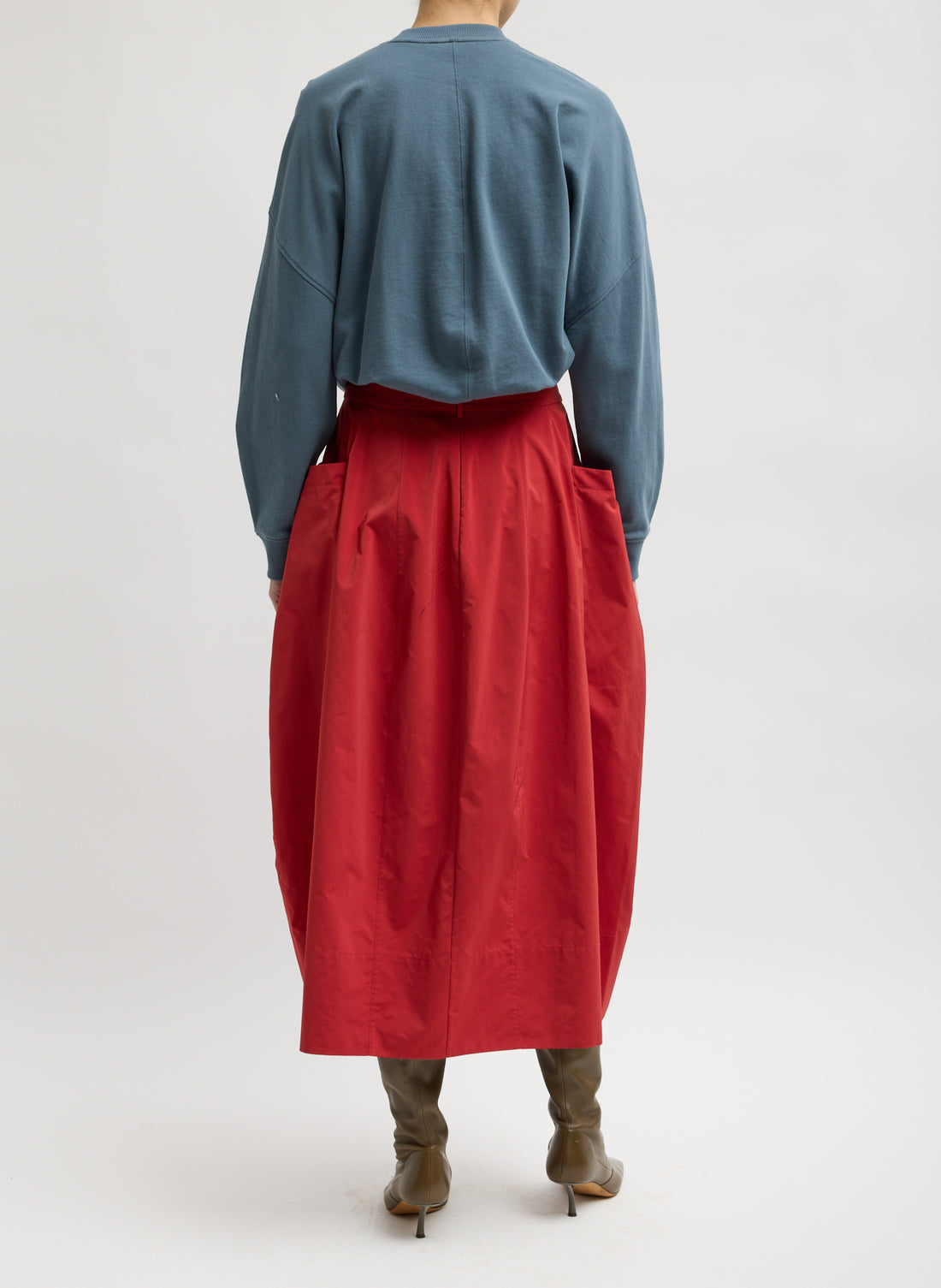 Nylon Lantern Skirt Red