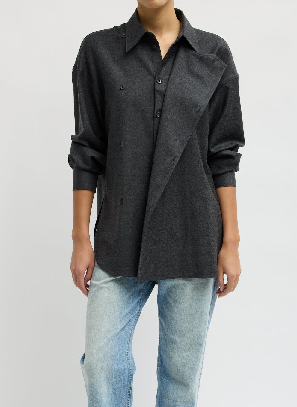 Cozy Flannel Overlapping Shirt