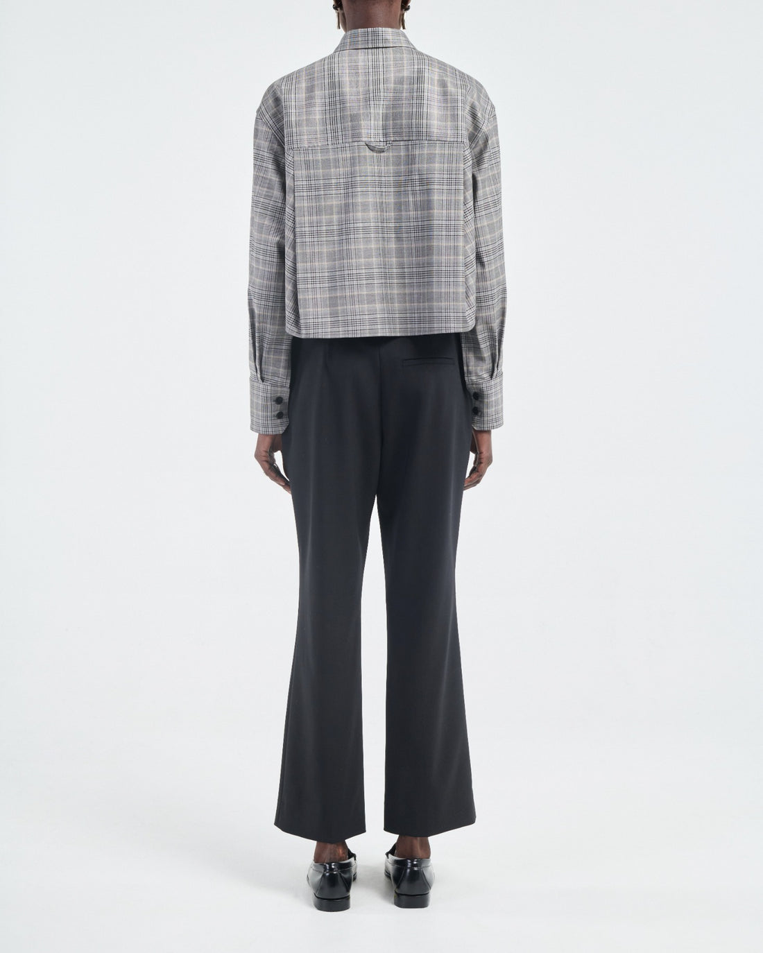 Grey Plaid Oversized Shirt