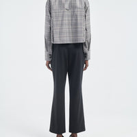 Grey Plaid Oversized Shirt