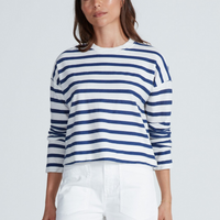 Cropped Thin Stripe Tee