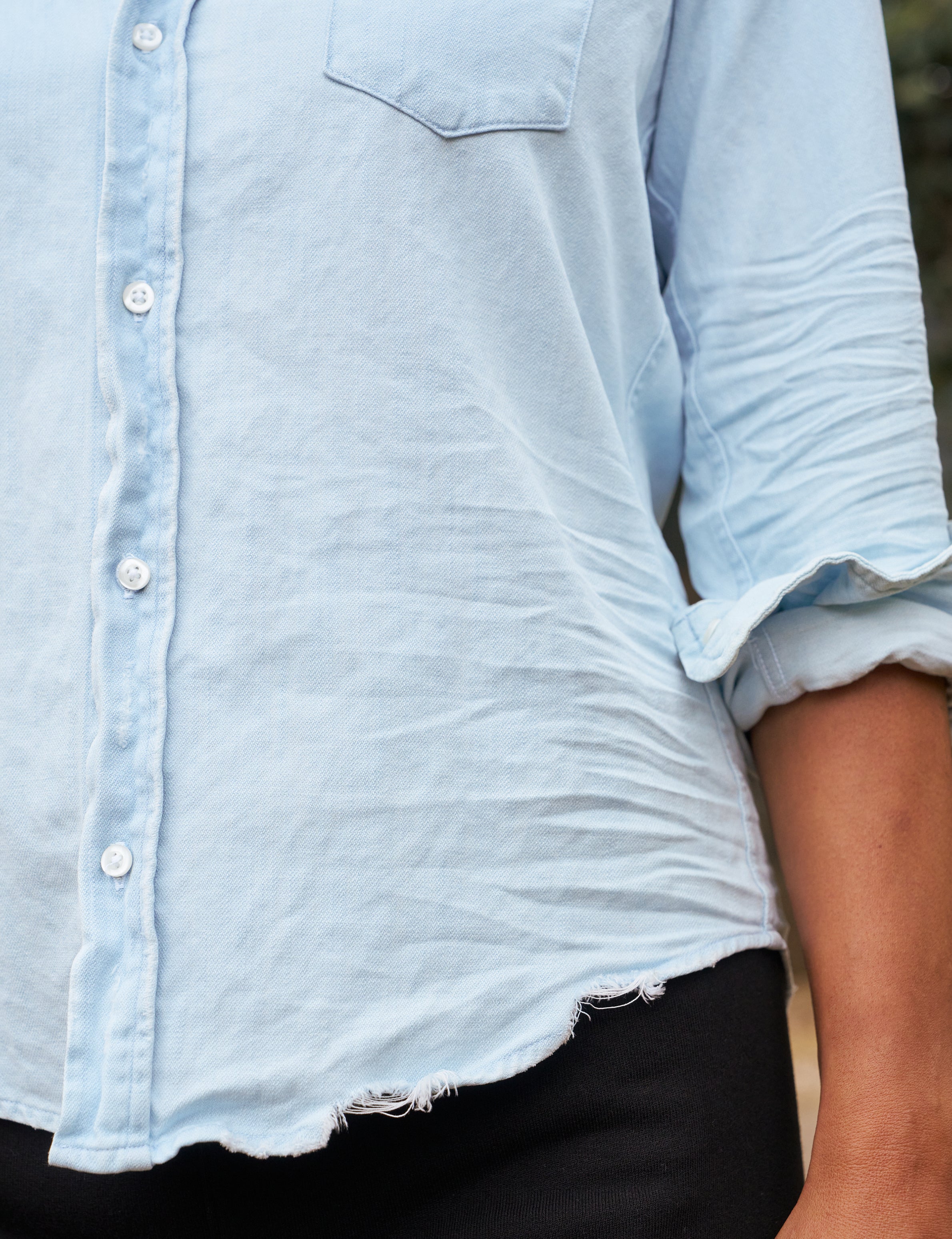 Barry Tattered Button Up – Slate