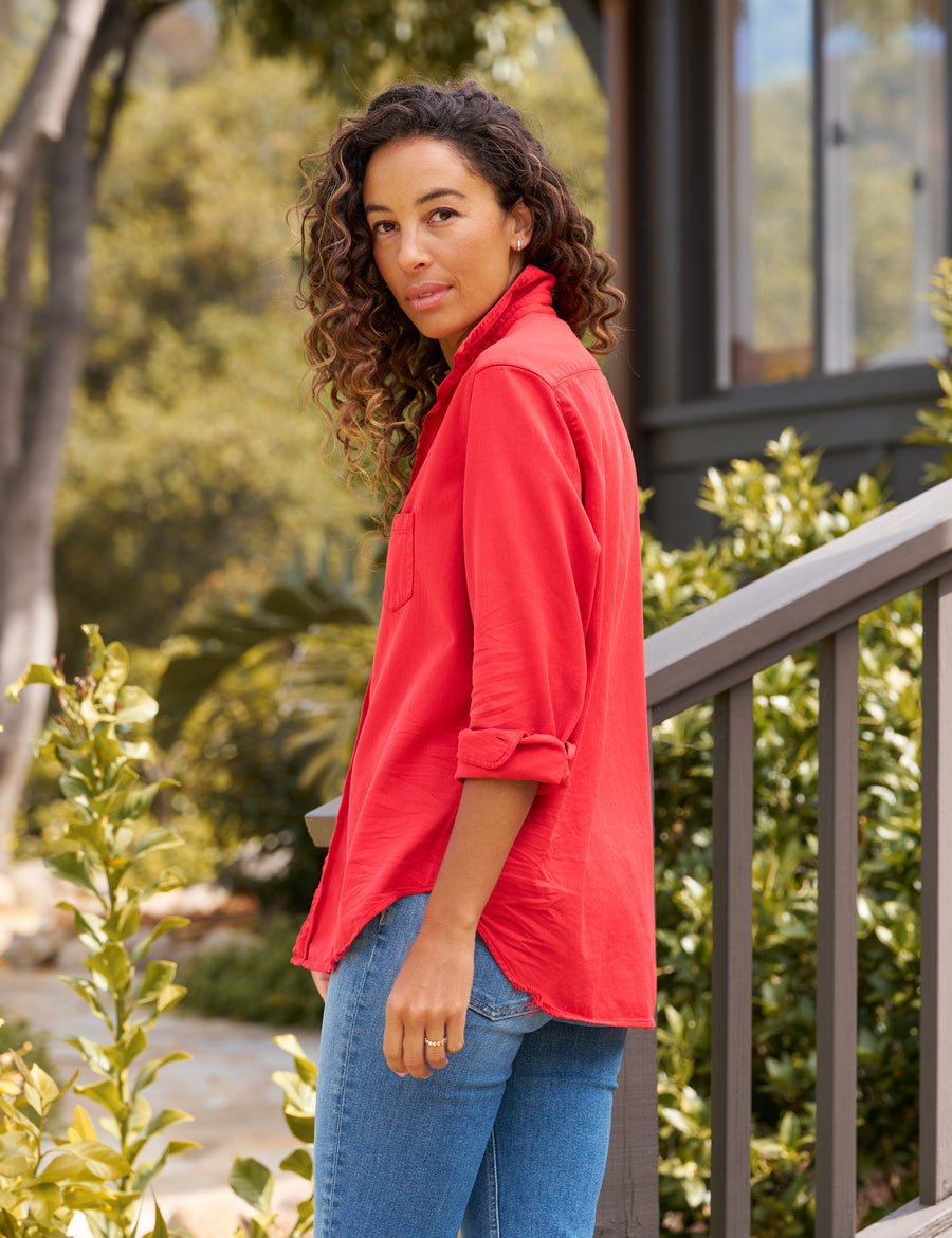 Eileen Button Up Crimson