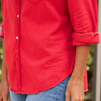 Eileen Button Up Crimson