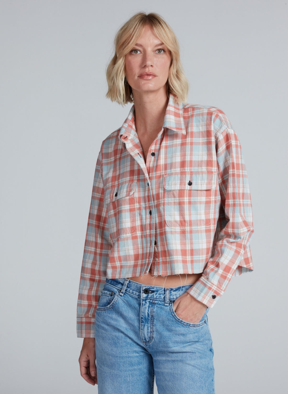 Crosby Orange Plaid Flannel