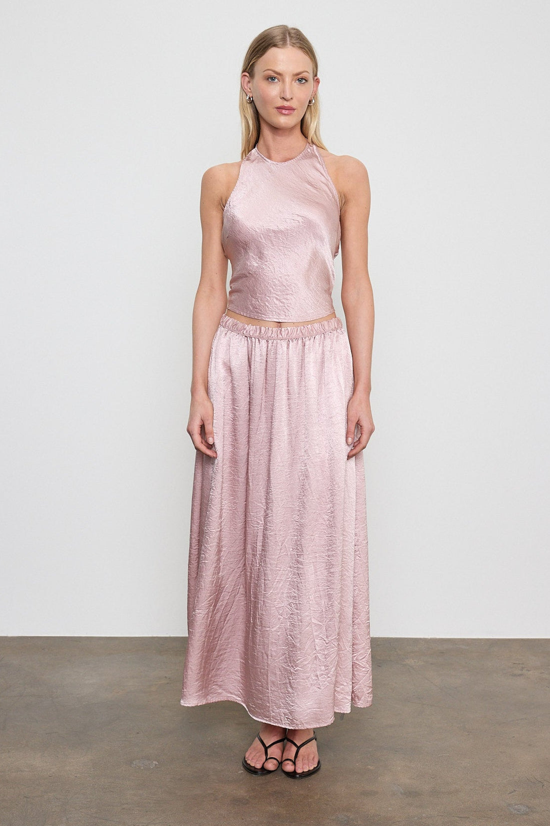 Satin Halter Scarf Top