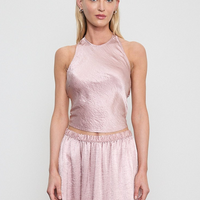 Satin Halter Scarf Top