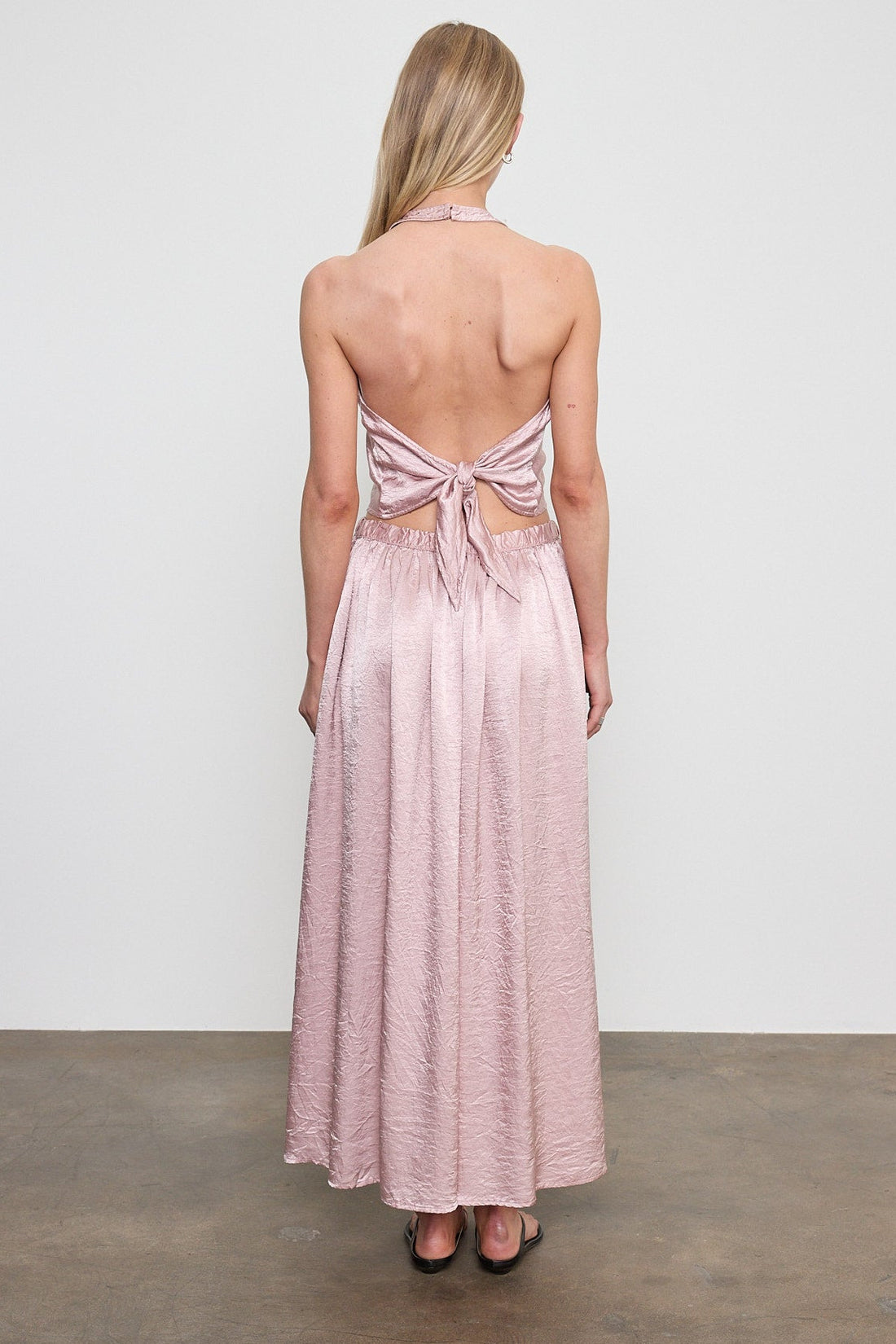 Satin Halter Scarf Top