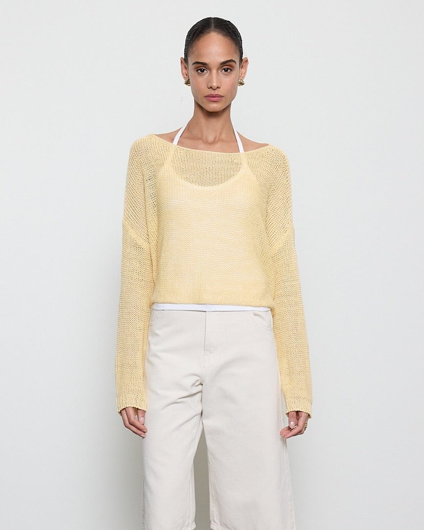 Open Knit Bateau Sweater Flan